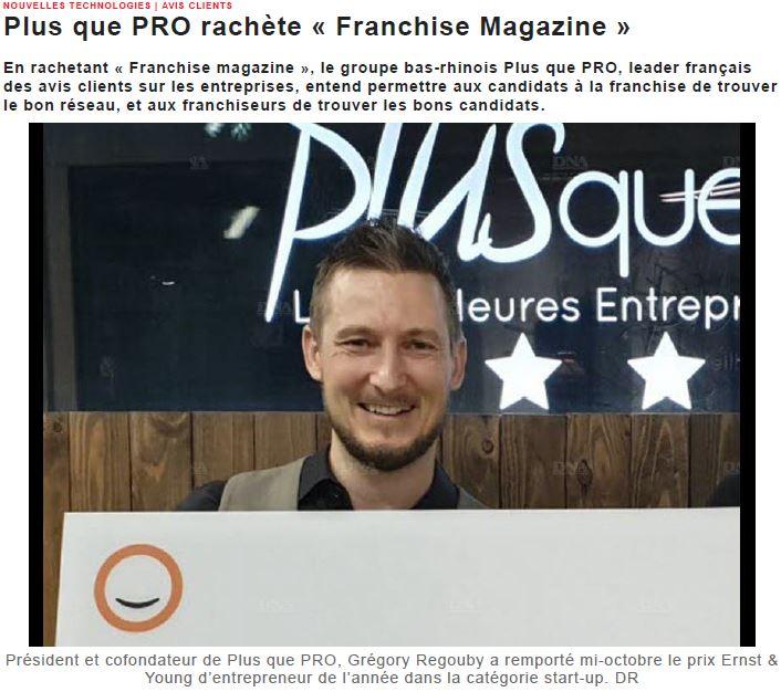 Article DNA sur le rachat de Franchise Magazine