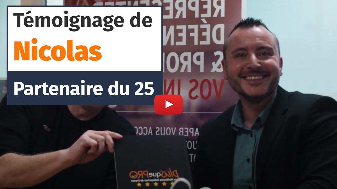 vignette vidéo youtube Nicolas licencié de marque plus que pro du 25